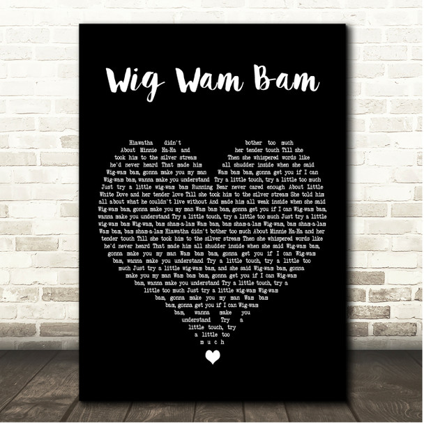 Sweet Wig Wam Bam Black Heart Song Lyric Print