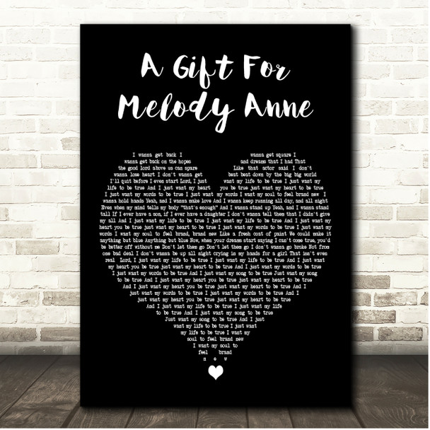 The Avett Brothers A Gift For Melody Anne Black Heart Song Lyric Print