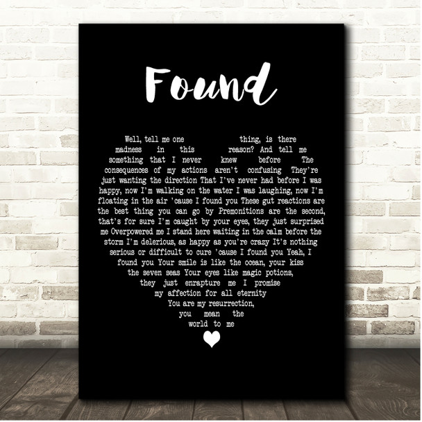 The Beloved Found Black Heart Song Lyric Print