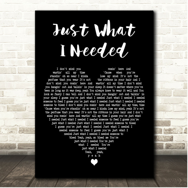 The Cars Just What I Needed Black Heart Song Lyric Print