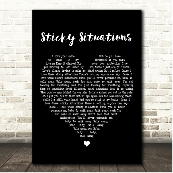 The Darkness Sticky Situations Black Heart Song Lyric Print