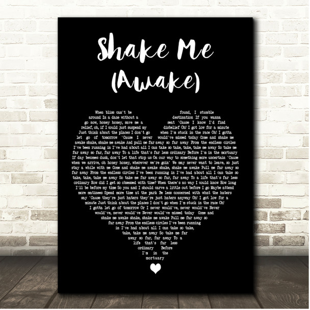 The Dear Hunter Shake Me (Awake) Black Heart Song Lyric Print