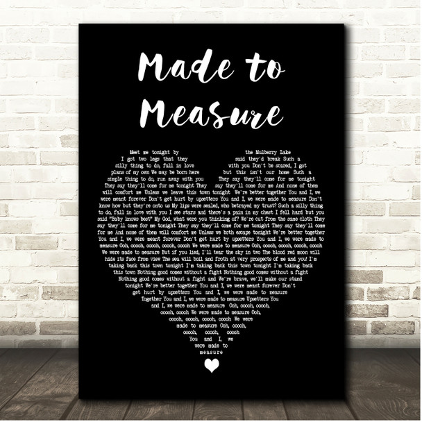 The Hoosiers Made to Measure Black Heart Song Lyric Print