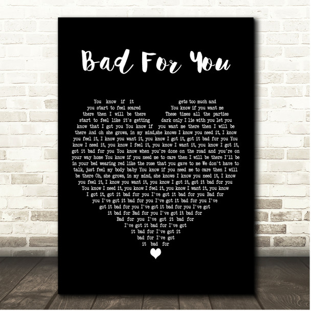 The Hunna Bad For You Black Heart Song Lyric Print