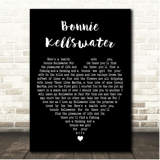 The Irish Rovers Bonnie Kellswater Black Heart Song Lyric Print