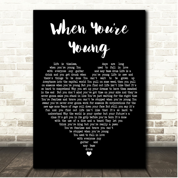 The Jam When Youre Young Black Heart Song Lyric Print