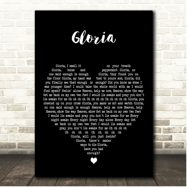 The Lumineers Gloria Black Heart Song Lyric Print