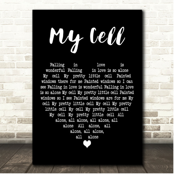 The Lumineers My Cell Black Heart Song Lyric Print