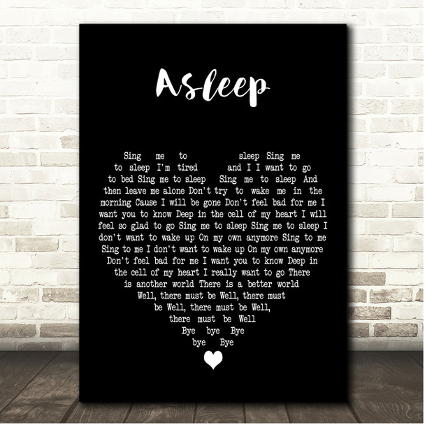 The Smiths Asleep Black Heart Song Lyric Print