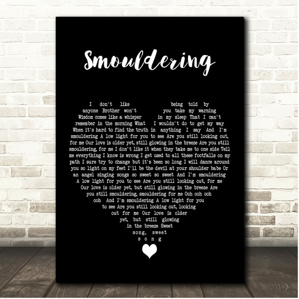 The Temperance Movement Smouldering Black Heart Song Lyric Print