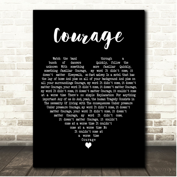 The Tragically Hip Courage Black Heart Song Lyric Print