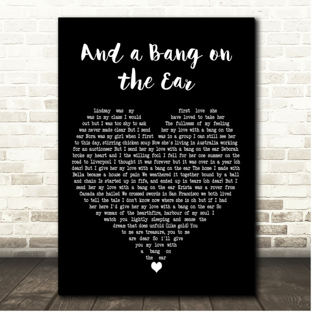 The Waterboys And a Bang on the Ear Black Heart Song Lyric Print
