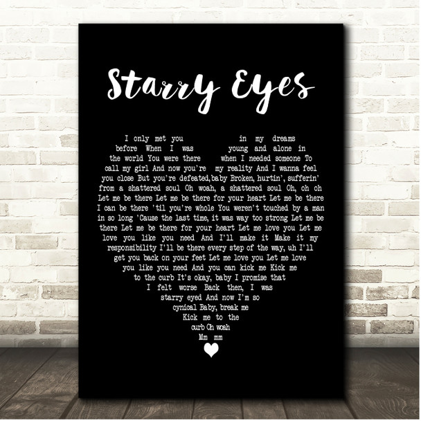 The Weeknd Starry Eyes Black Heart Song Lyric Print