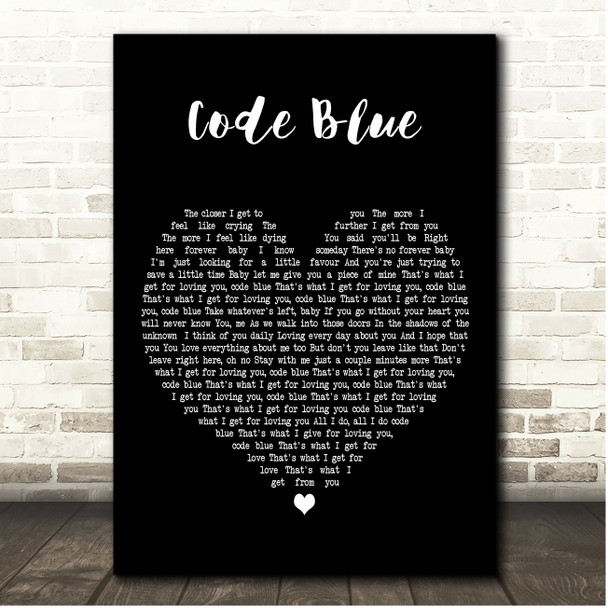The-Dream Code Blue Black Heart Song Lyric Print