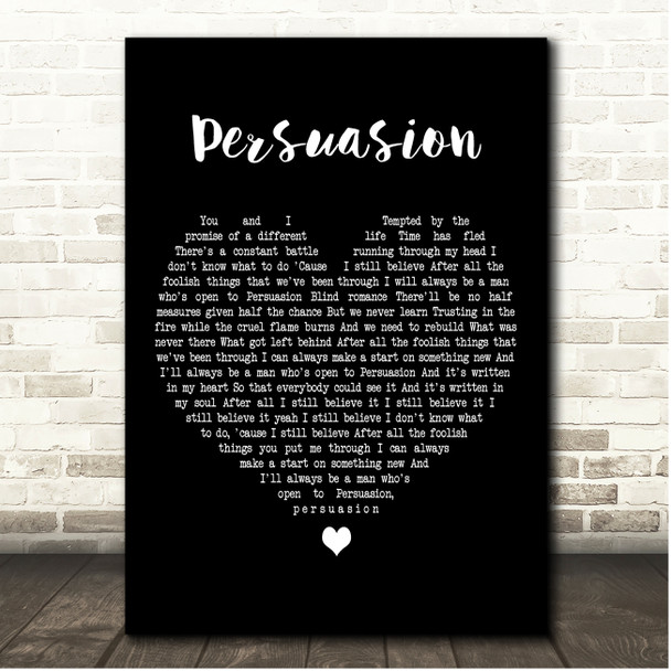 Tim Finn Persuasion Black Heart Song Lyric Print