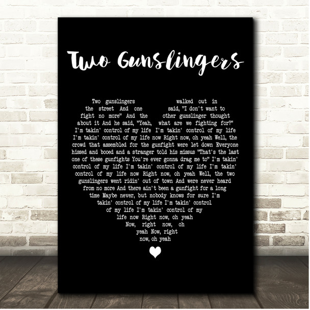 Tom Petty and the Heartbreakers Two Gunslingers Black Heart Song Lyric Print