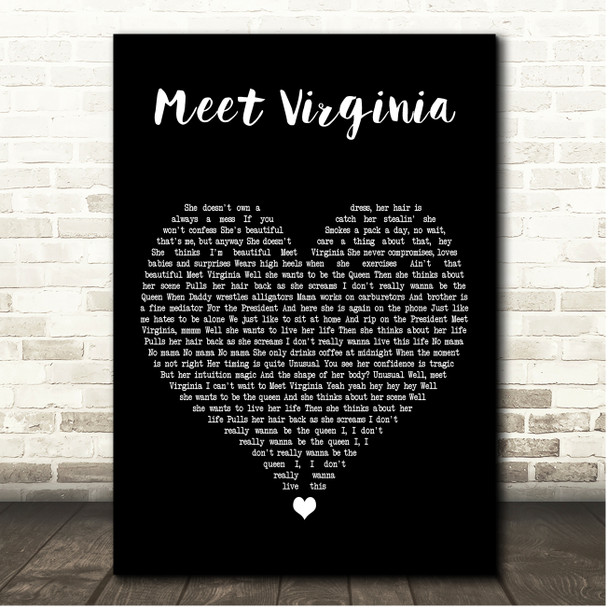 Train Meet Virginia Black Heart Song Lyric Print