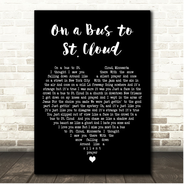 Trisha Yearwood On a Bus to St. Cloud Black Heart Song Lyric Print