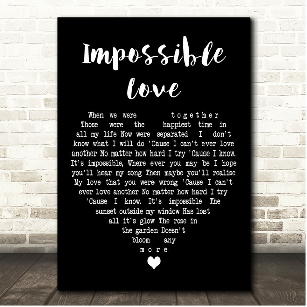 UB40 Impossible Love Black Heart Song Lyric Print