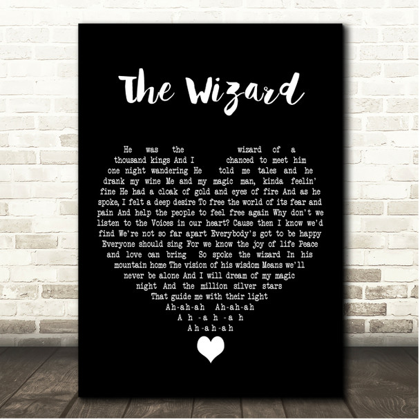 Uriah Heep The Wizard Black Heart Song Lyric Print