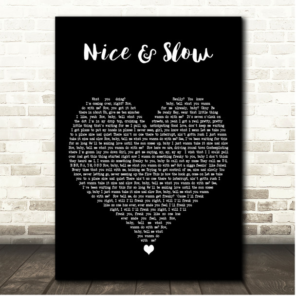 Usher Nice & Slow Black Heart Song Lyric Print