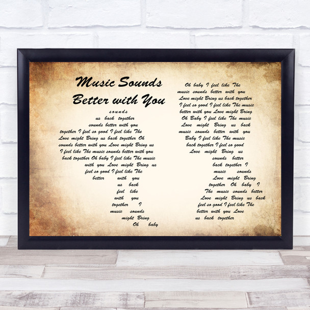 Stardust Music Sounds Better with You Man Lady Couple Song Lyric Quote Print