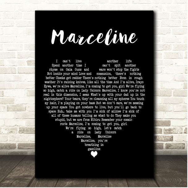 WILLOW Marceline Black Heart Song Lyric Print