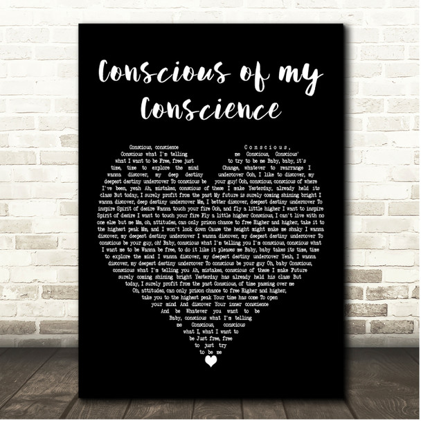 Womack & Womack Conscious of my conscience Black Heart Song Lyric Print