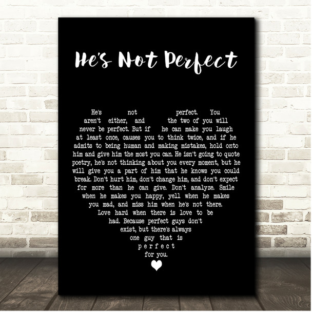 Bob Marley He's Not Perfect Black Heart Song Lyric Print