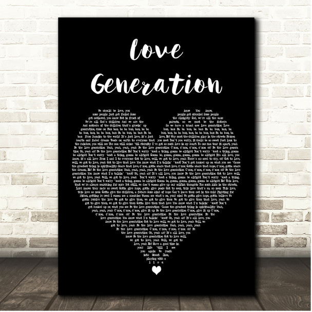 Bob Sinclar Love Generation Black Heart Song Lyric Print