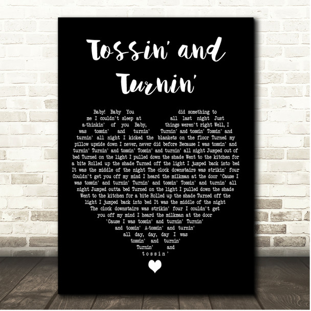 Bobby Lewis Tossin and Turnin Black Heart Song Lyric Print