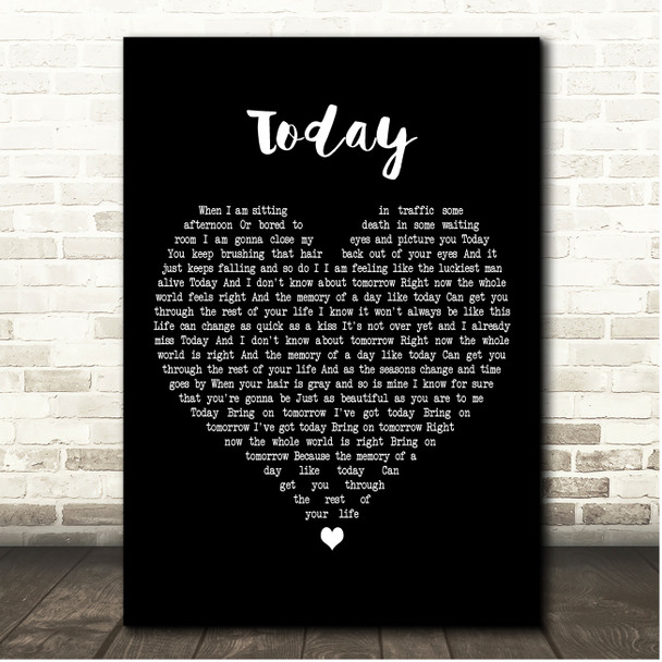 Brad Paisley Today Black Heart Song Lyric Print