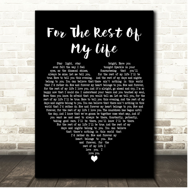 Brian McKnight For The Rest Of My Life Black Heart Song Lyric Print