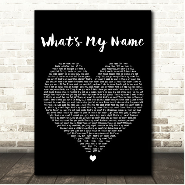 Brian McKnight Whats My Name Black Heart Song Lyric Print