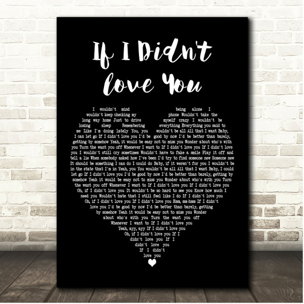 Carrie Underwood, Jason Aldean If I Didn't Love You Black Heart Song Lyric Print