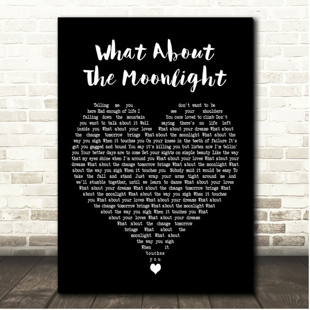 Cher What About the Moonlight Black Heart Song Lyric Print