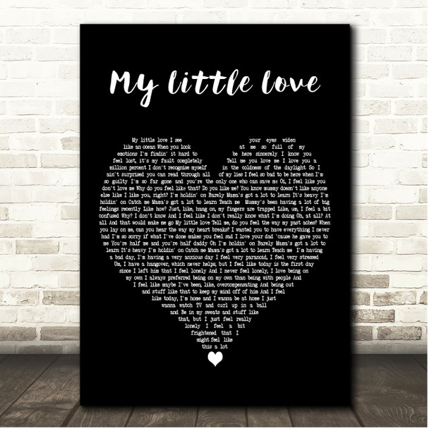 Adele My Little Love Black Heart Song Lyric Print