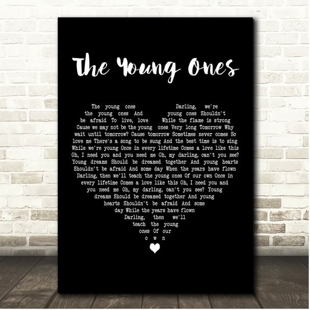 Cliff Richard The Young Ones Black Heart Song Lyric Print