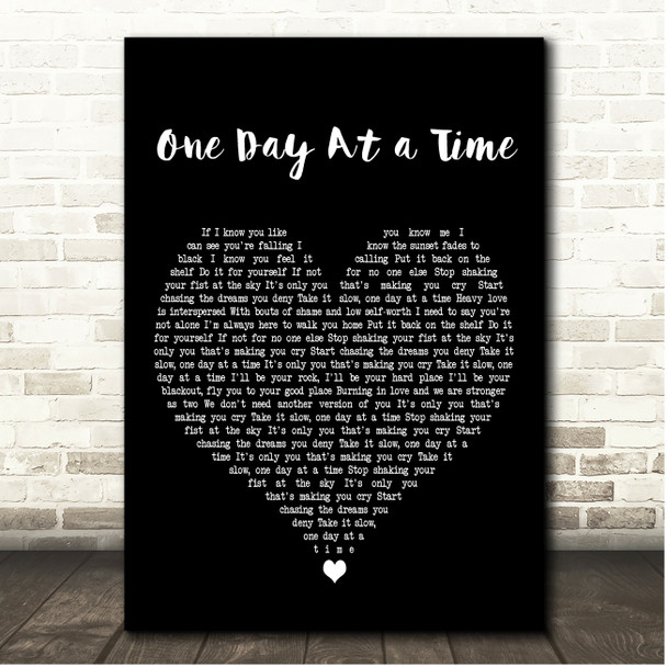 Courteeners One Day At a Time Black Heart Song Lyric Print