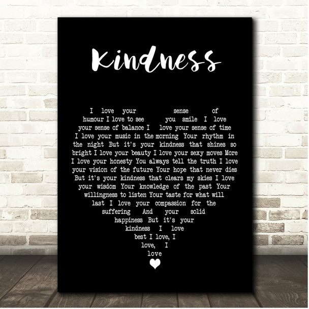 David Wilcox Kindness Black Heart Song Lyric Print
