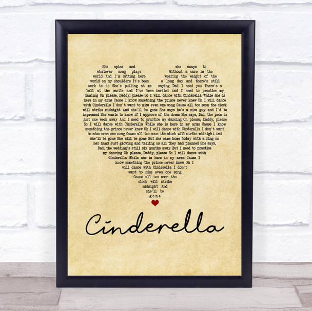 Steven Curtis Chapman Cinderella Vintage Heart Song Lyric Quote Print