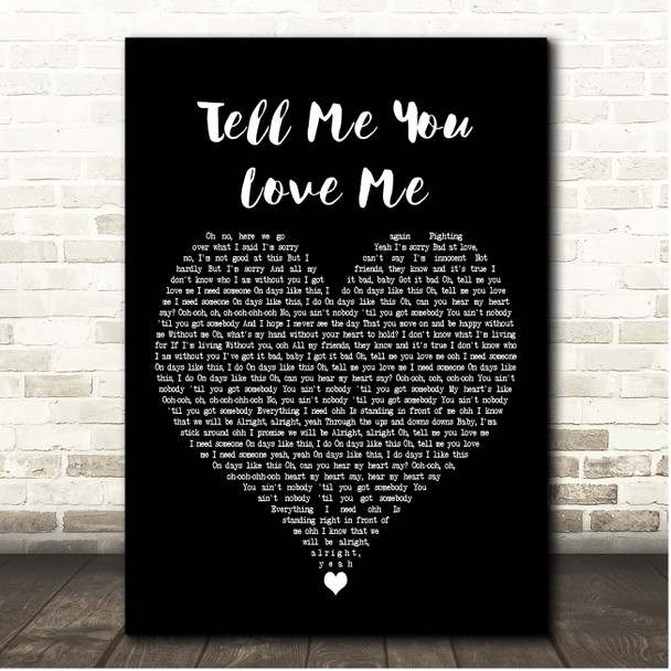 Demi Lovato Tell Me You Love Me Black Heart Song Lyric Print