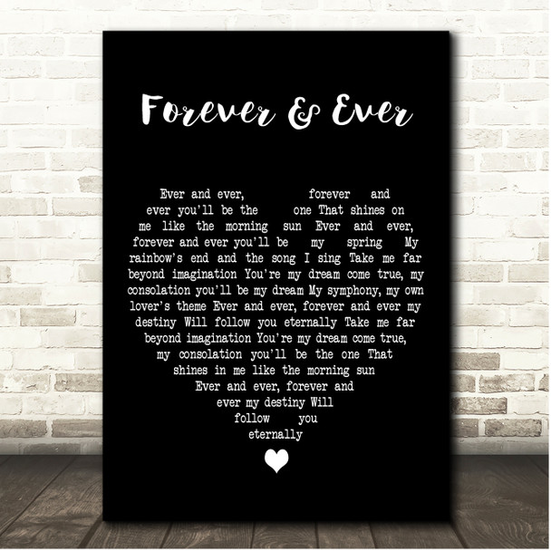 Demis Roussos Forever and Ever Black Heart Song Lyric Print