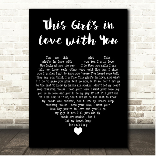 Dionne Warwick This Girls in Love with You Black Heart Song Lyric Print