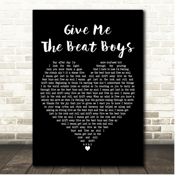 Doobie Brothers Give Me The Beat Boys Black Heart Song Lyric Print