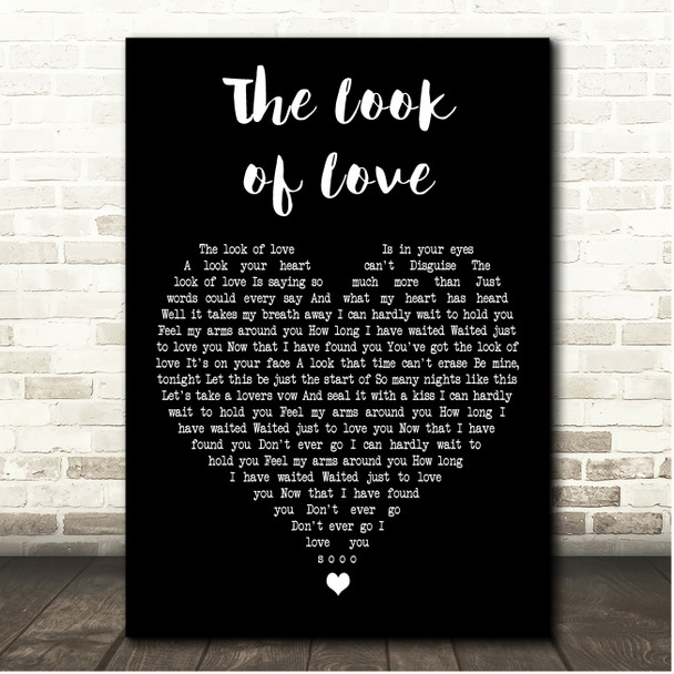 Dusty Springfield The Look of Love Black Heart Song Lyric Print