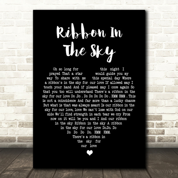 Stevie Wonder Ribbon In The Sky Black Heart Song Lyric Quote Print