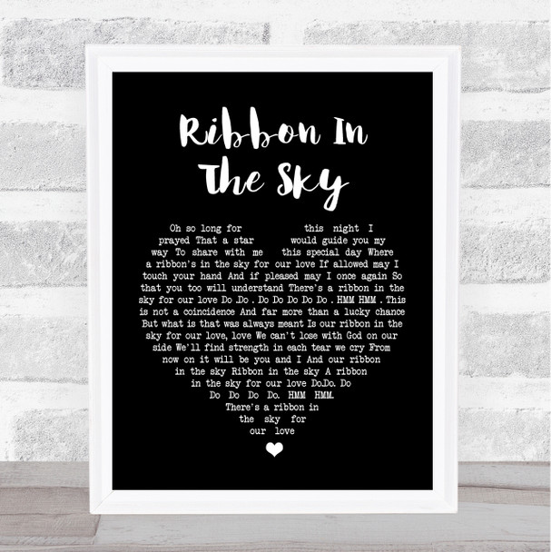 Stevie Wonder Ribbon In The Sky Black Heart Song Lyric Quote Print