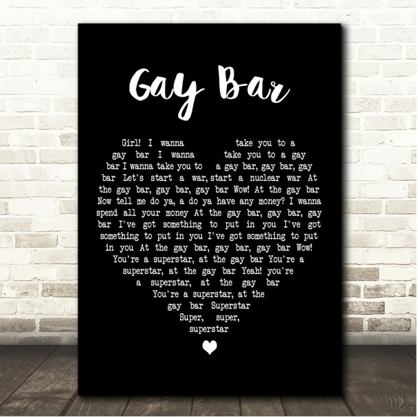 Electric Six Gay Bar Black Heart Song Lyric Print