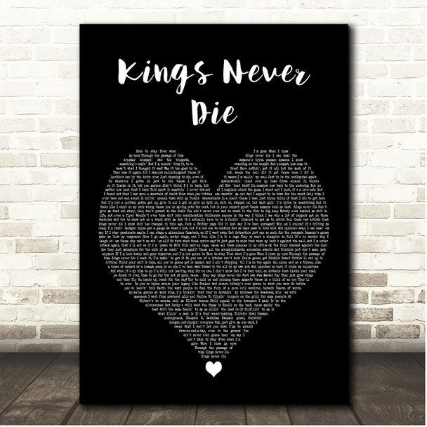 Eminem Kings Never Die Black Heart Song Lyric Print